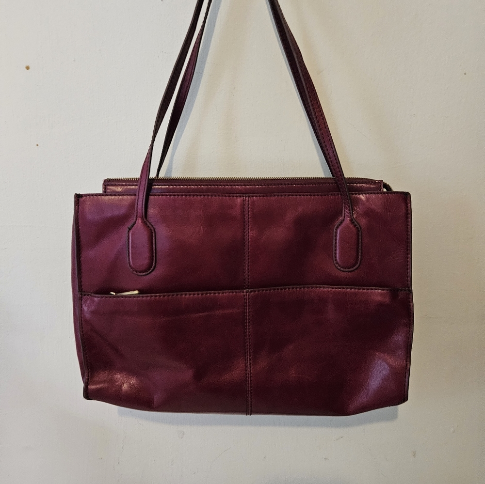 Vintage Burgundy Hobo International Leather Shoulder Bag